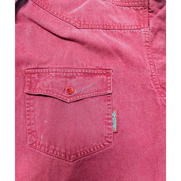 Vintage Introspect Jeanswear 90s red denim shirt 100% cotton Size XL - Picture 2 of 4